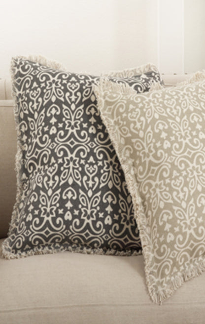 Slate Floral Motif Pillow