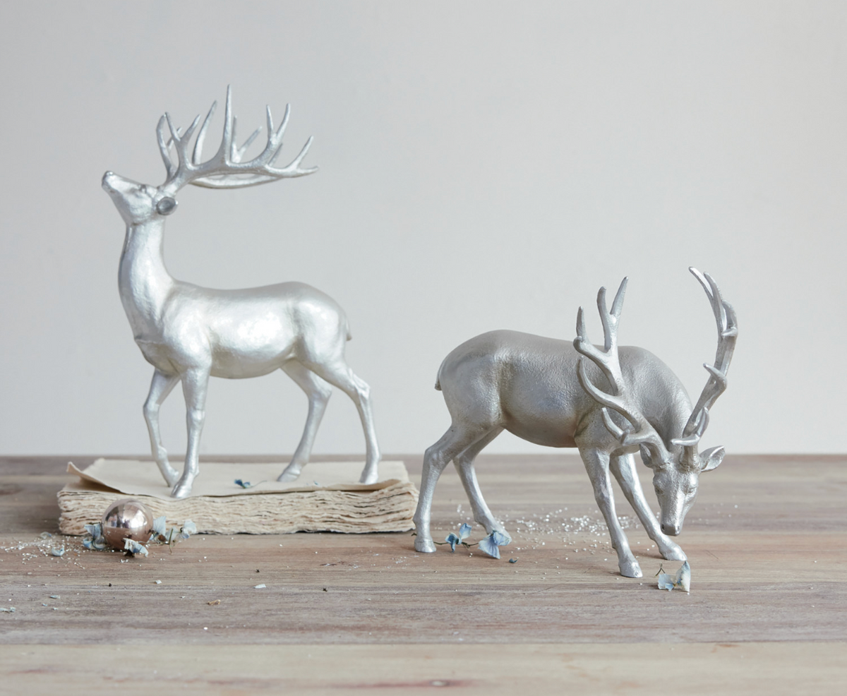 Resin Deer-Silver Finish
