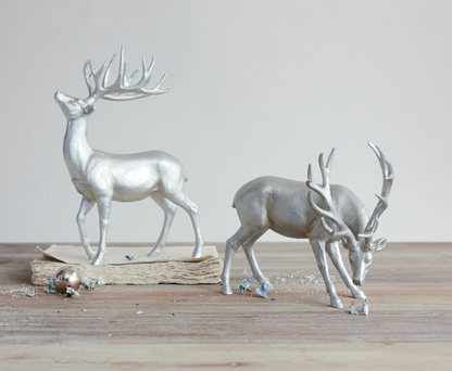 Resin Deer-Silver Finish