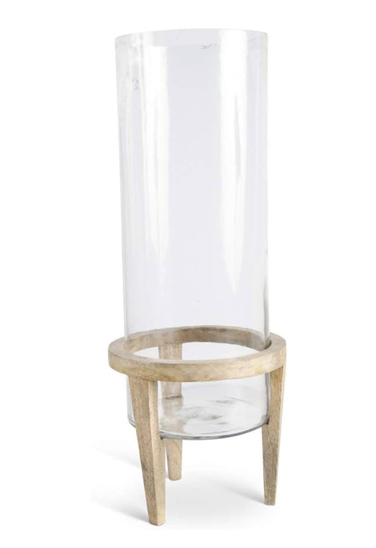 25.5” Glass Cylinder w/Wood Stand