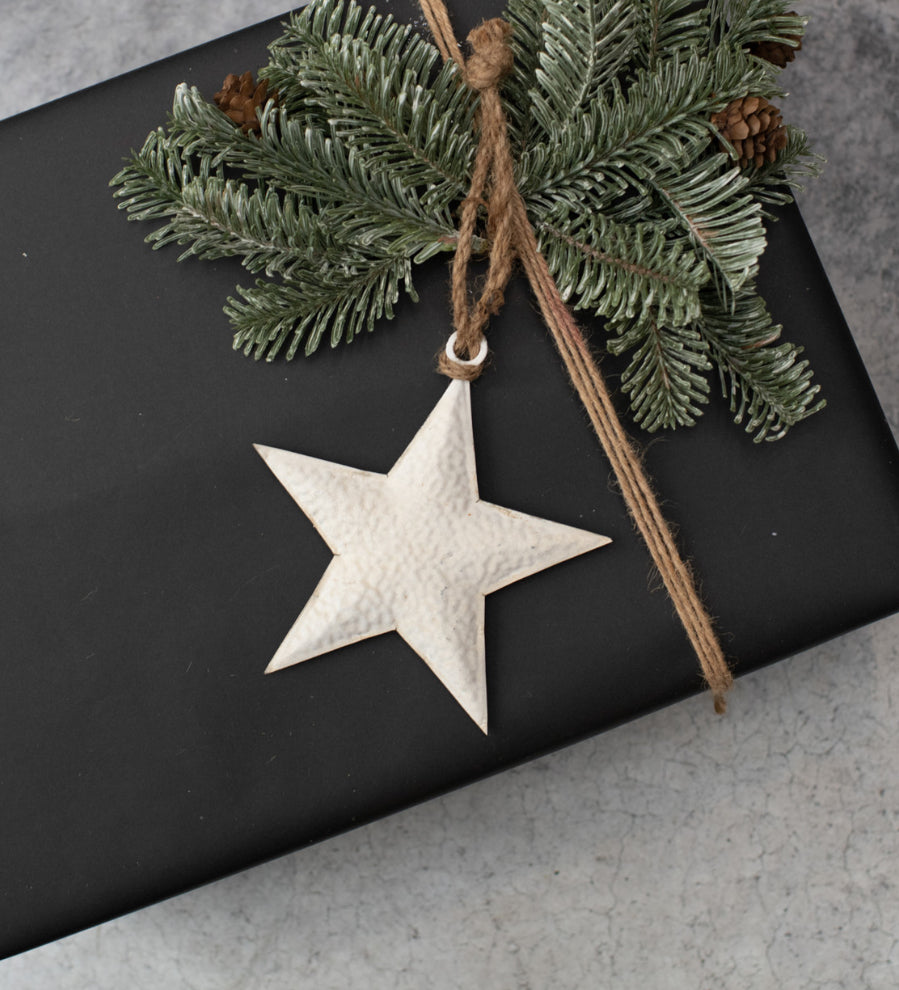 4.75” White Metal Star Ornament