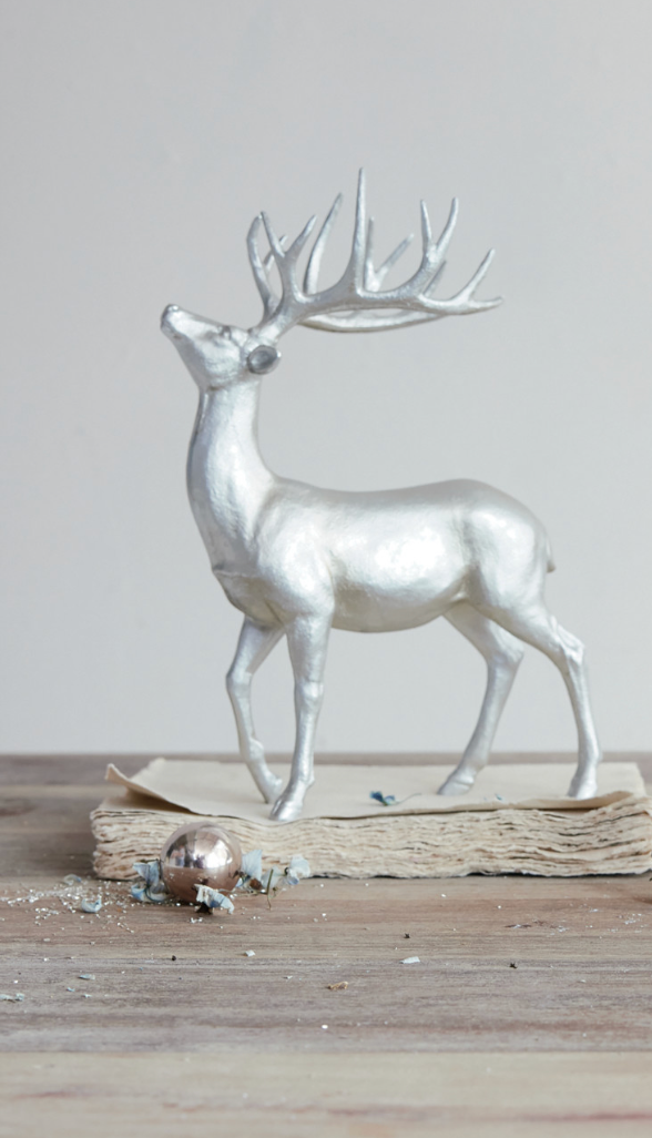 Resin Deer-Silver Finish
