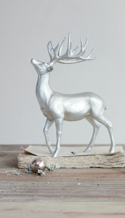 Resin Deer-Silver Finish