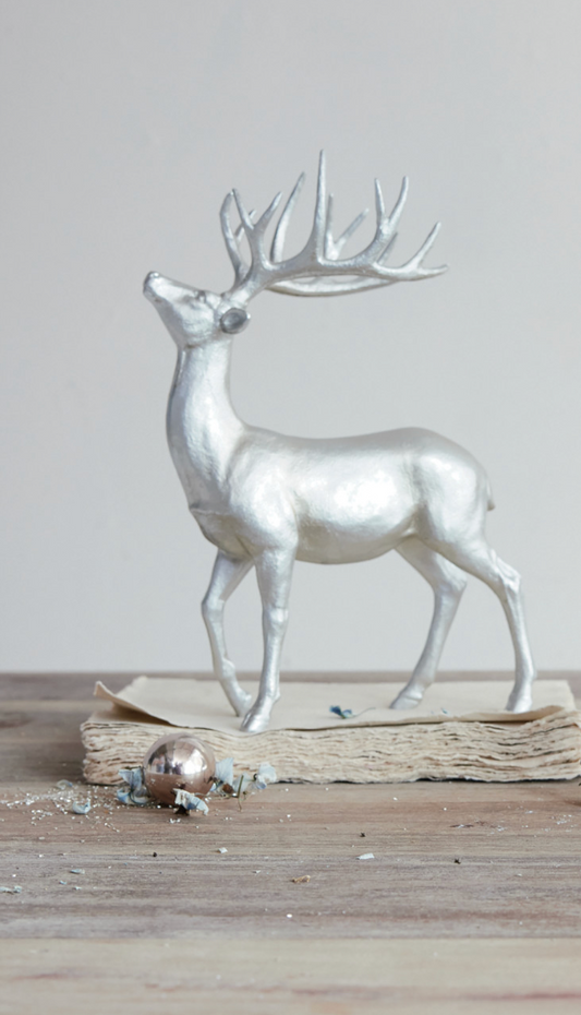 Resin Deer-Silver Finish