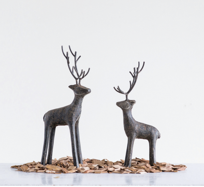 11-3/4”H Cast Iron Standing Deer