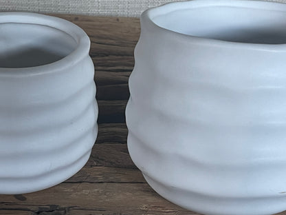 White Ribbed Pottery-med