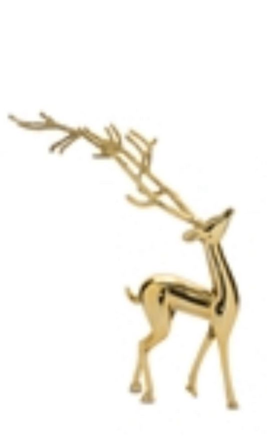 23”H Gold Aluminum Deer