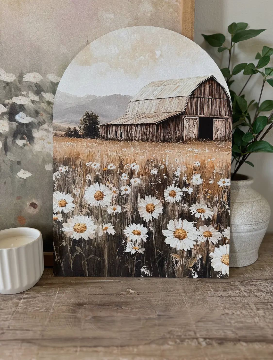 7”x10” Summer Barn Arch Wood Print