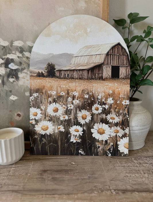 11”x15” Summer Barn Arch Wood Print