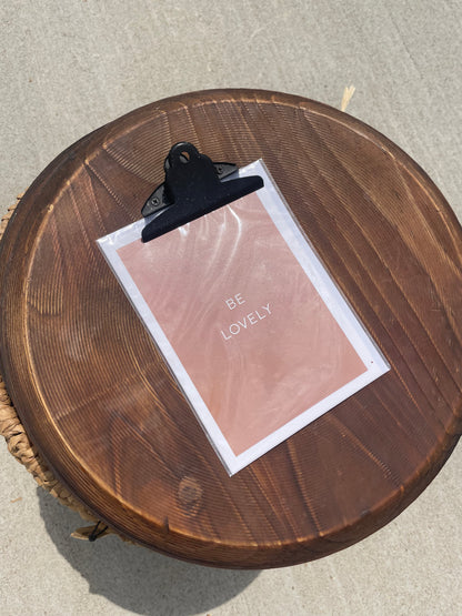 Stained Wood Round Pitcher Holder