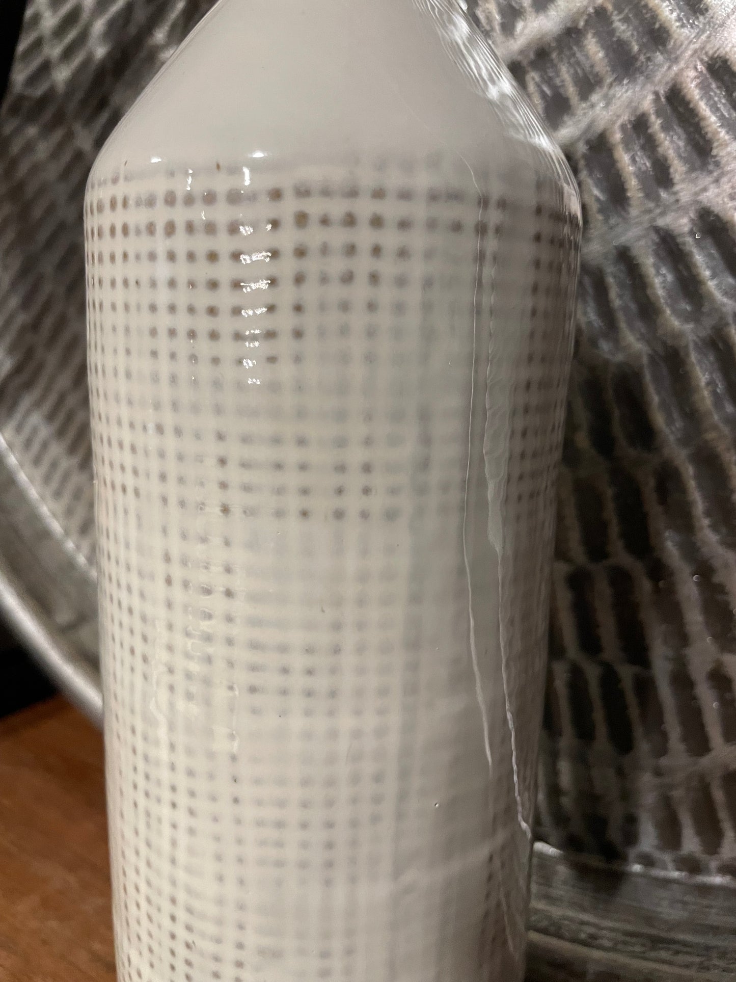 9.8” white ceramic vase