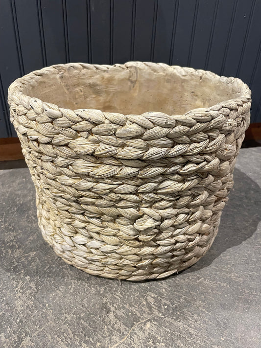 Cement Basket Weave Pot