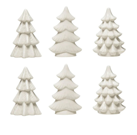 2.5”H White Stoneware Tree