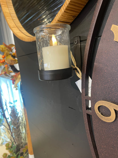 Metal Wall Bracket w/Glass Cylander