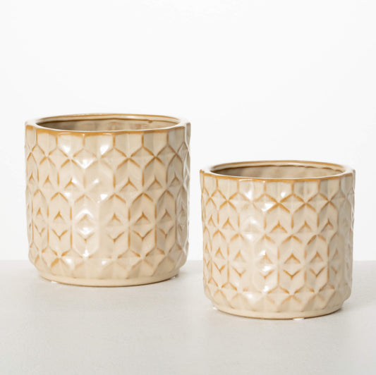 Golden Geometric Planter-Lg