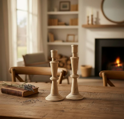 14” Wood Taper Candleholder