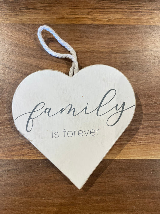 Family Is Forever Heart Wood Orn