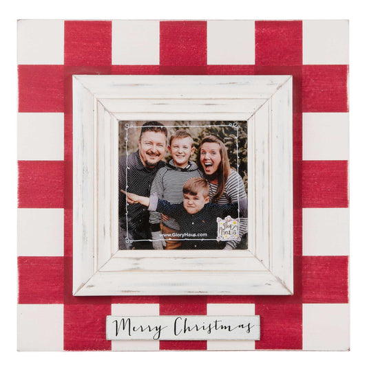 “Merry Christmas” Red Plaid Frame