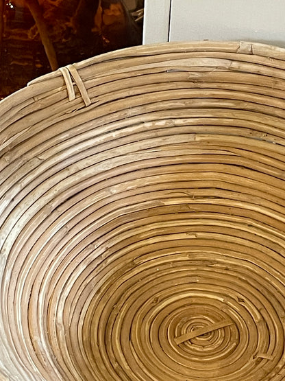 Natural Hand-Woven Cane Bowl