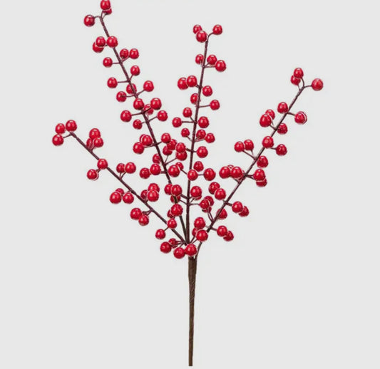 Weatherproof Red Berry Spike Pick