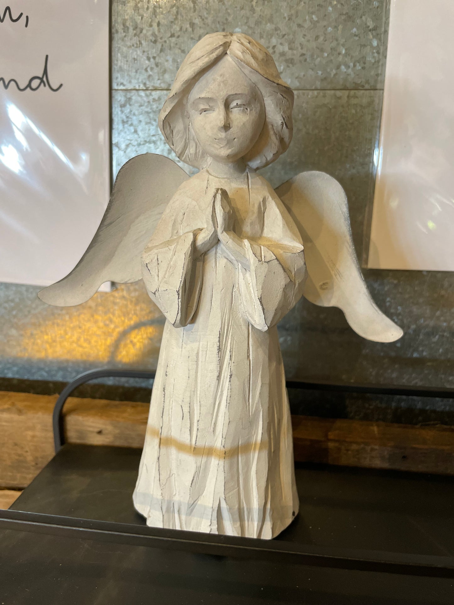 Praying Angel w/ Metal Wings