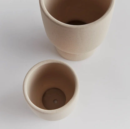 Ivory Paisley Pot-Small