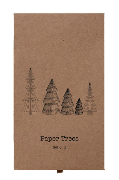 Paper Folding Honeycomb Trees-Set/5 Grey