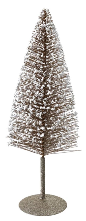 10-1/2” Bottle Brush Tree w/ Glitter & Beads