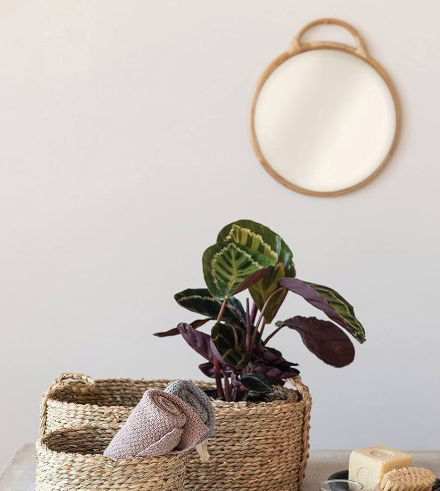 Rattan Natural Round Mirror