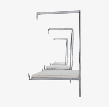 12” Silver Metal/White Wood Wall Shelf