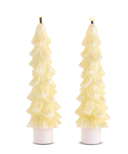 6” Glittered Gold Mini Tree Taper Candles
