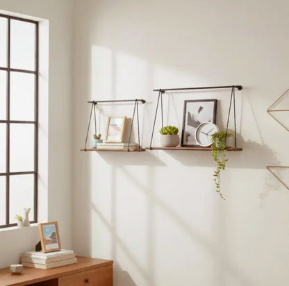 14” Metal/Wood Swing Like Shelf