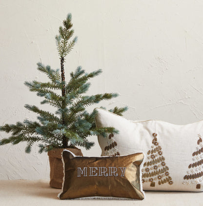 “Merry” Woven Fabric Pillow