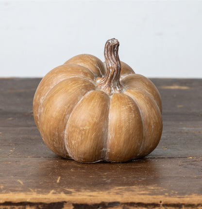 5.25” Tan Resin Pumpkin