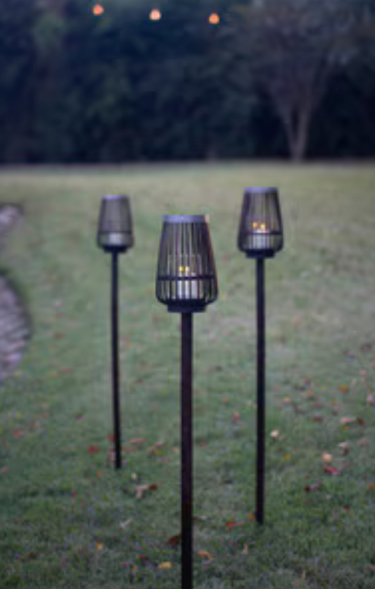 Brown Bamboo Lantern Garden Stake