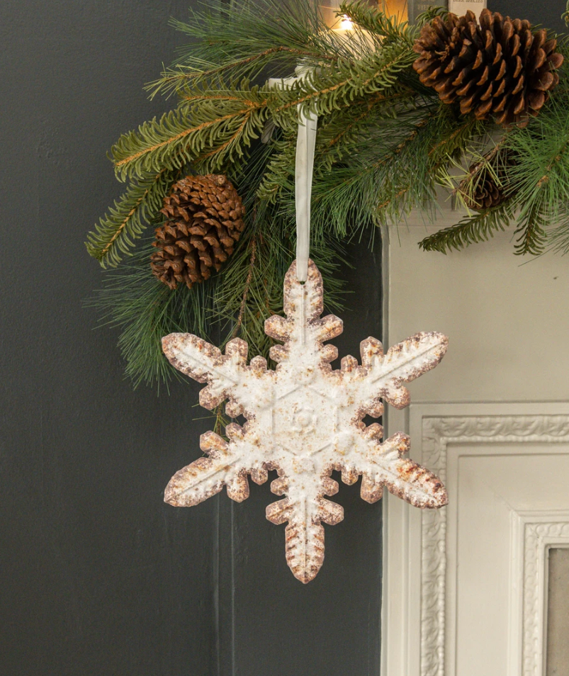 10” White Holly Snowflake