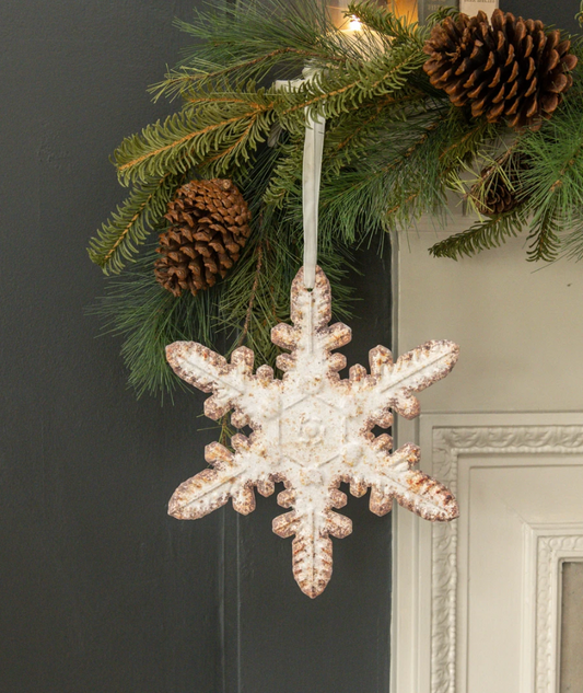 10” White Holly Snowflake