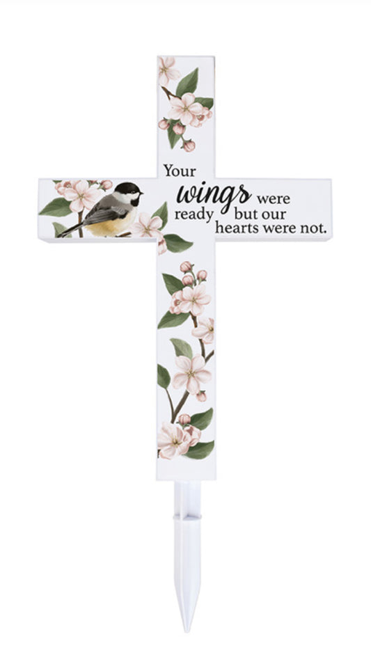 “Wings Were Ready” Solar Cross Stake