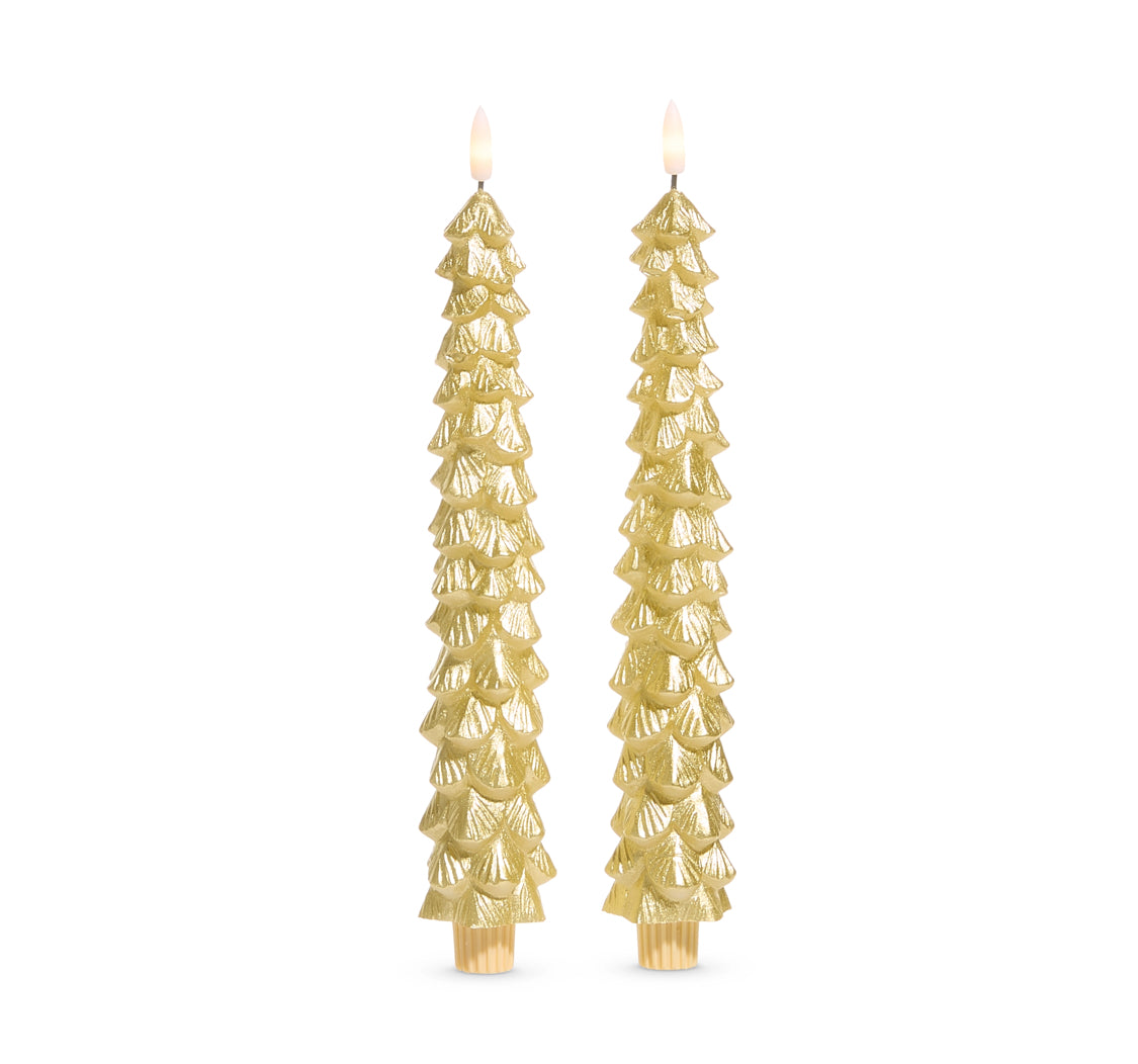 10.75” Gold Tree Taper Candle