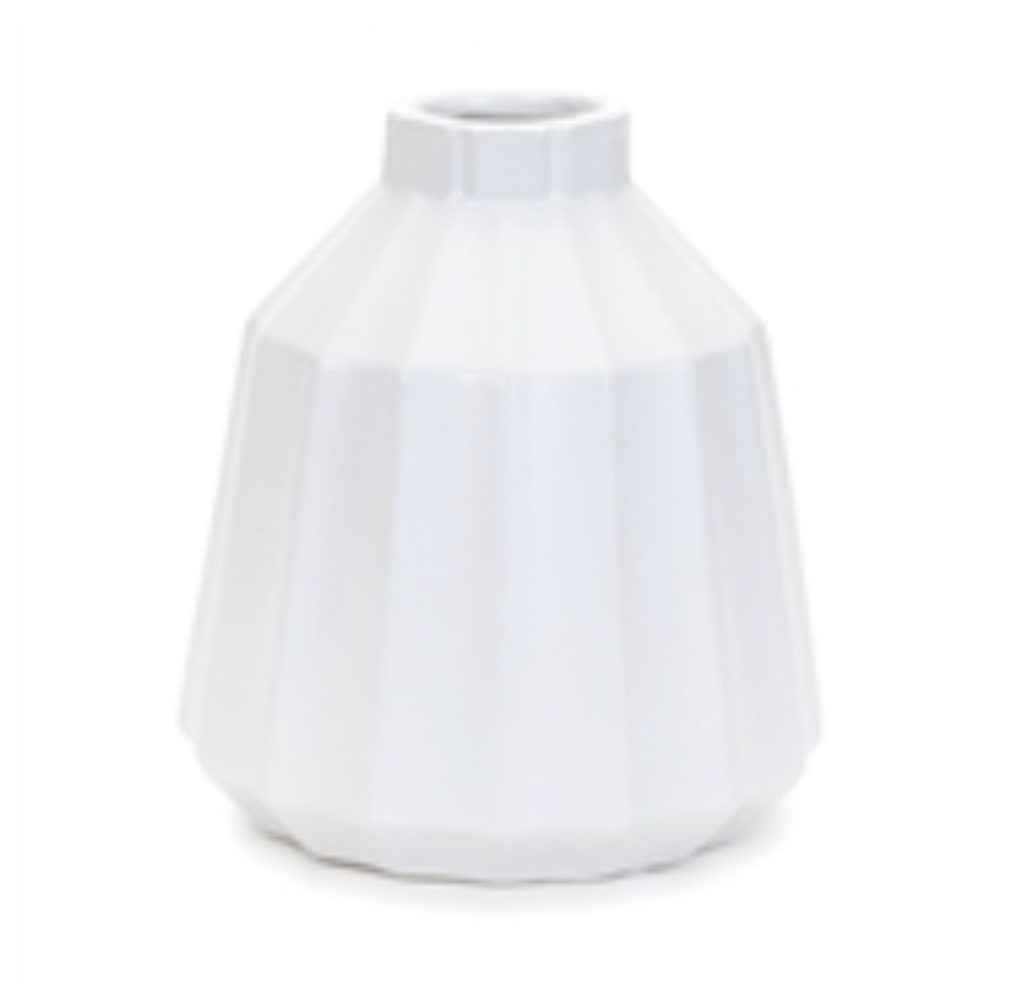 7”H White Ceramic Vase