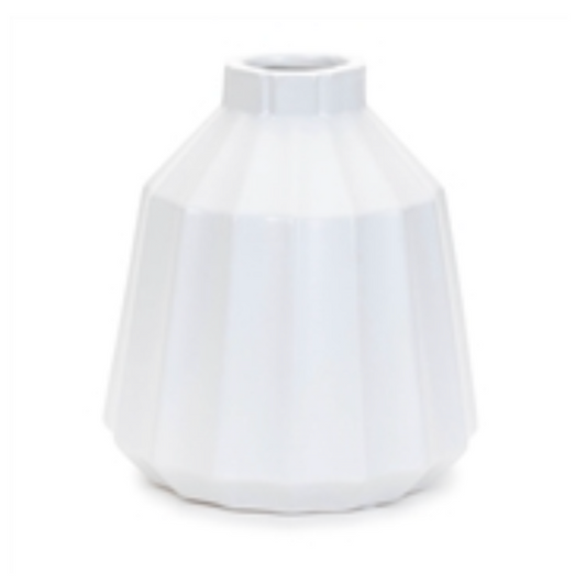 7”H White Ceramic Vase