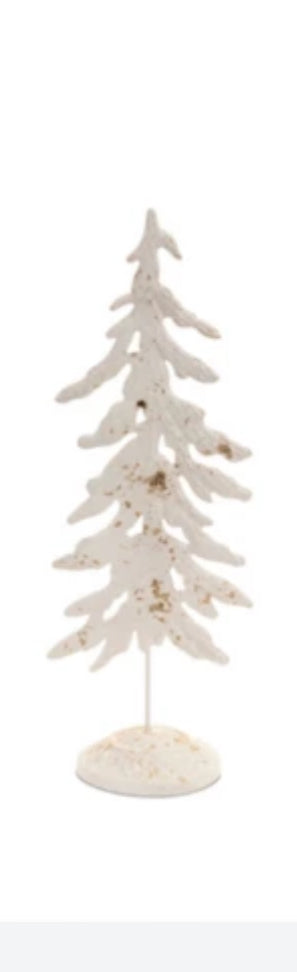 White Metal Distressed Tree-Sm