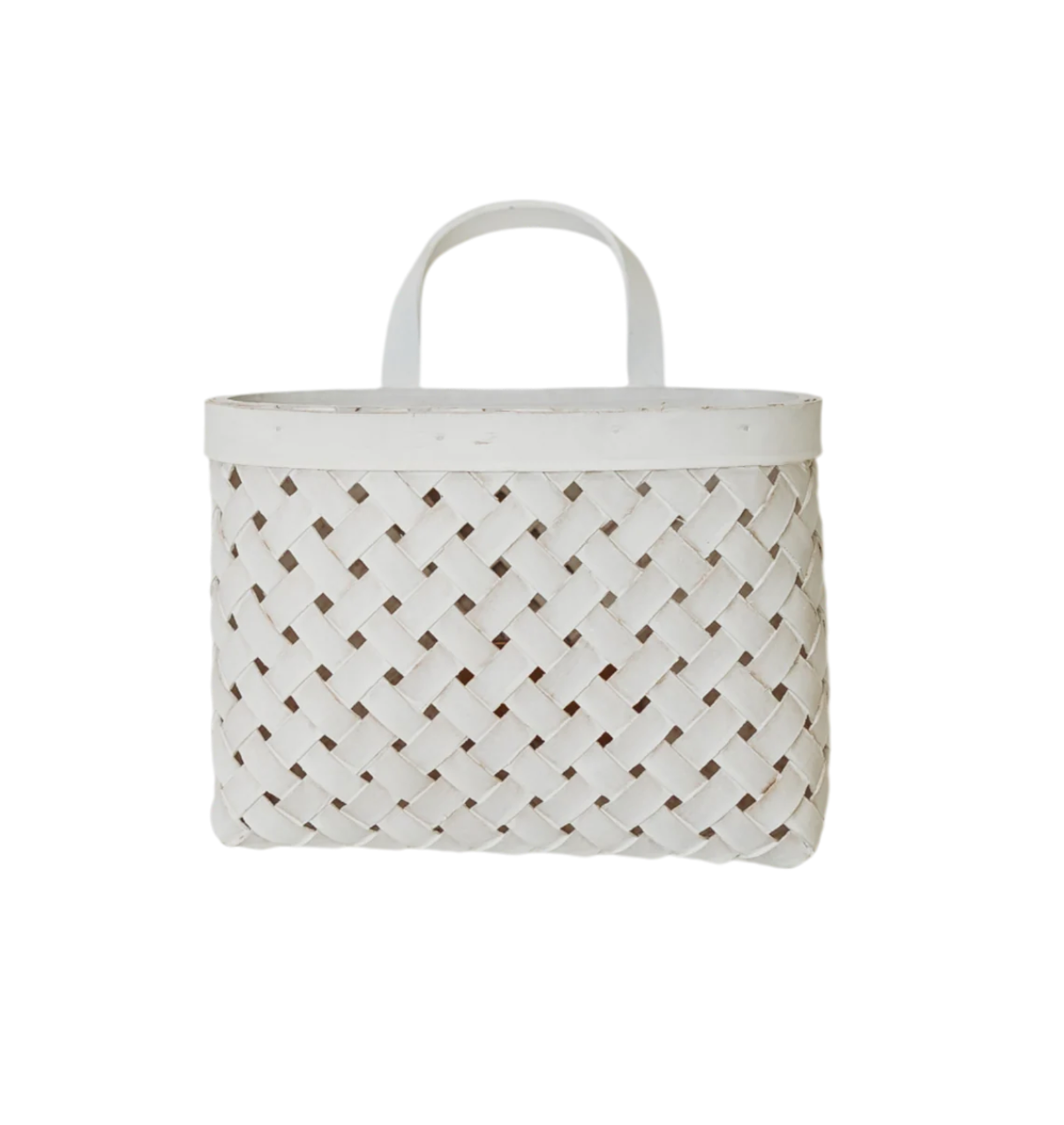 White Woven Wall Basket