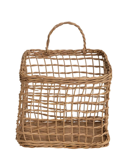 Hand-Woven Seagrass Wall Basket w/Handles