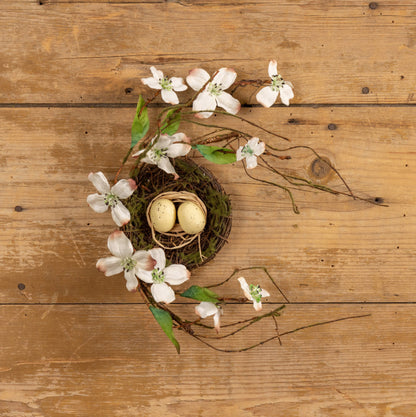 11” White Dogwood Bird Nest