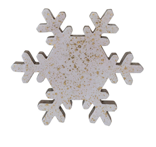 Mango Wood Snowflake w/Gold Foil