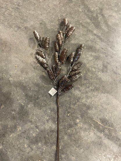 Pinecone Spray w/Silver Accent