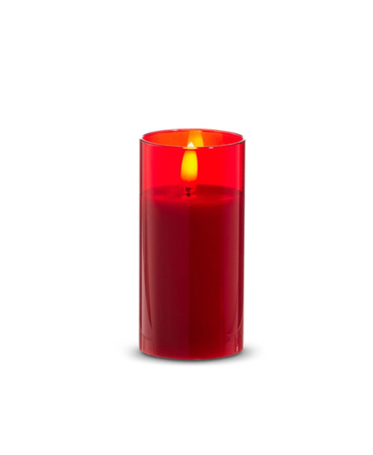 2”x4” Red Glass Red Pillar Candle