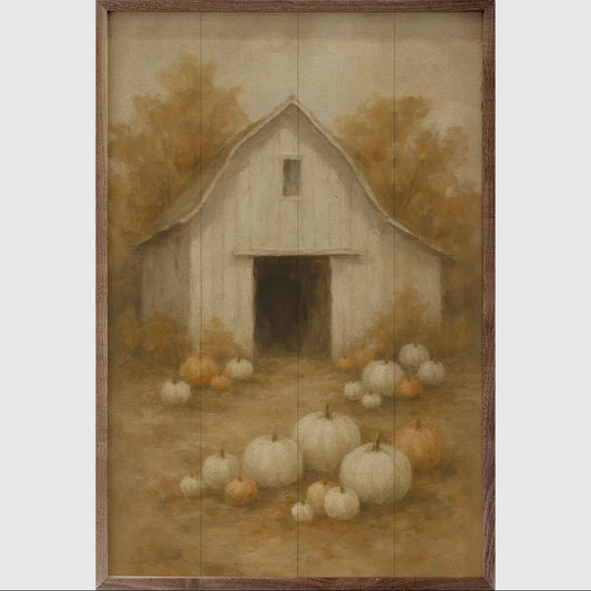 Vintage White Barn Pumpkin Patch