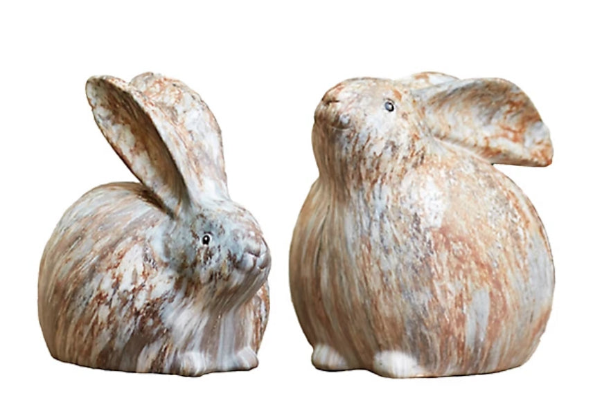 Modern Bunny Rabbit Figurine w/Marble finish